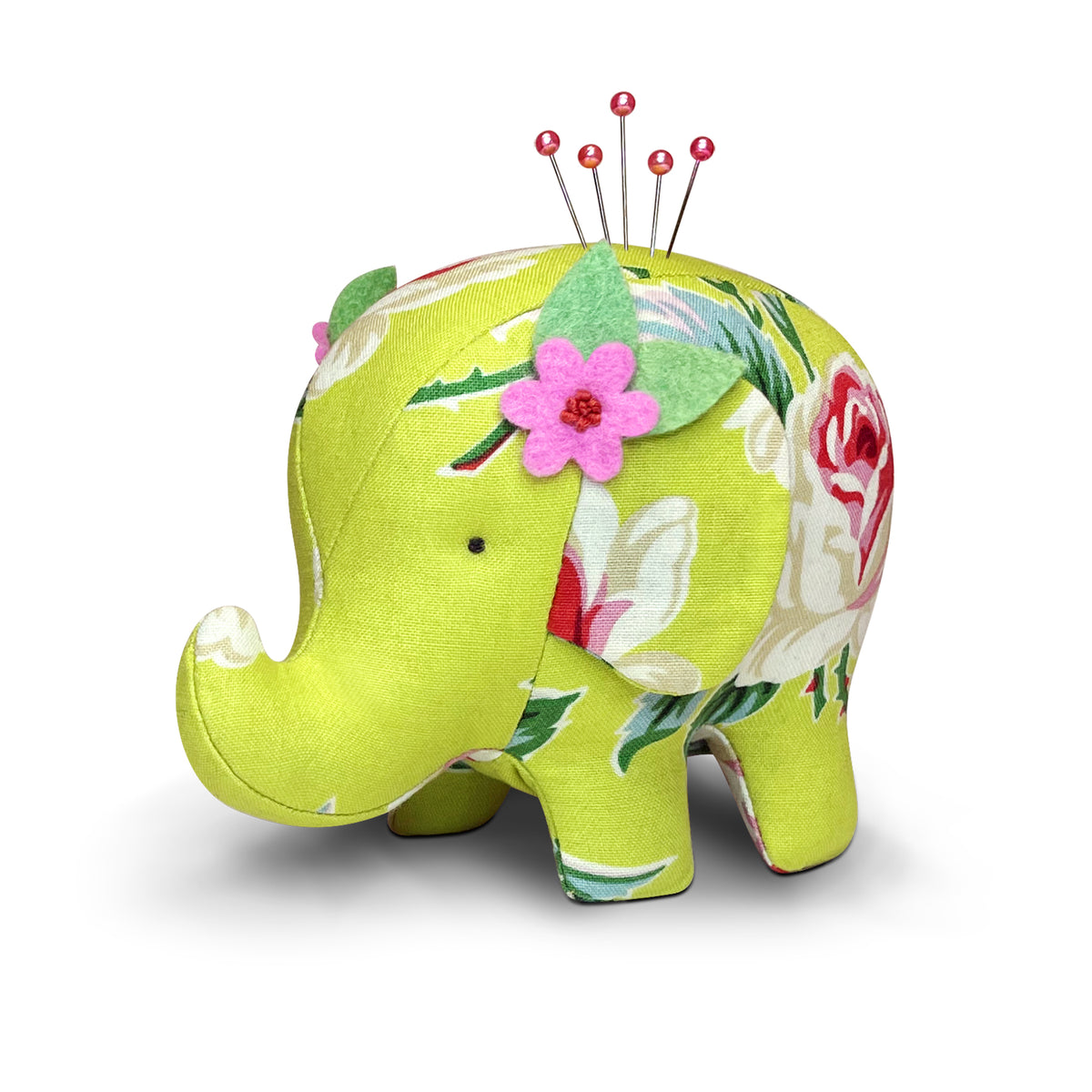 Vintage Elephant Figurine Pincushion FLAW Colorful store Handpainted Japan Pin Cushion