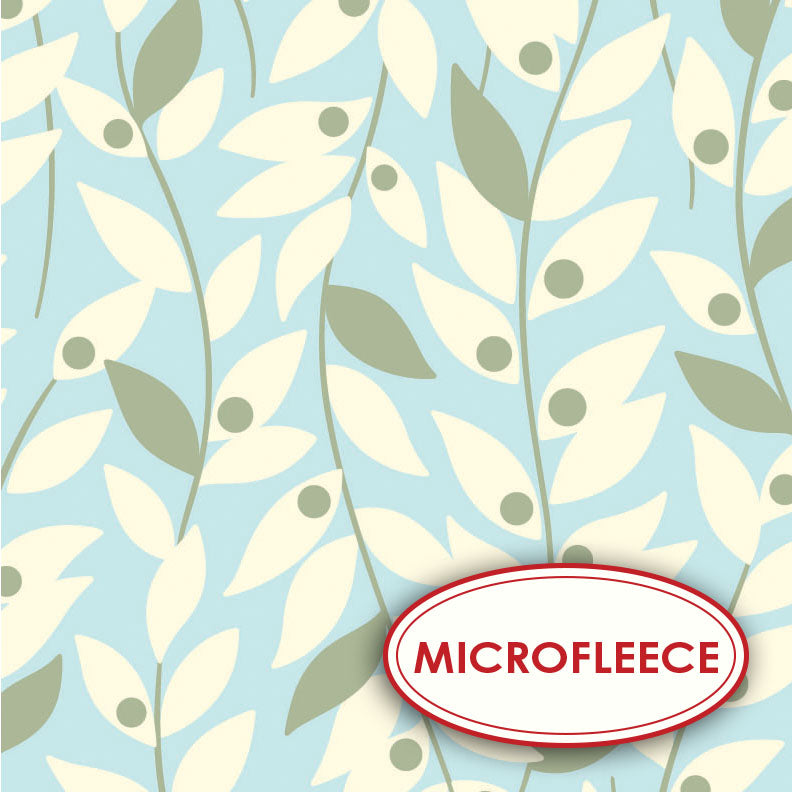 MICROFLEECE - Lindy Leaf - Blue