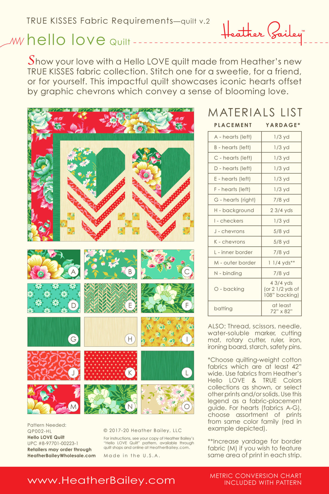 Hello LOVE™ Quilt Kit  - Flame