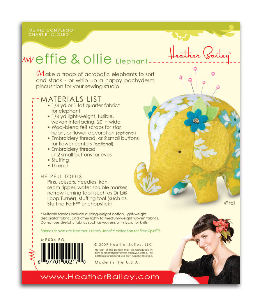 Effie & Ollie Elephant Pincushions